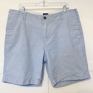 J. Crew Factory 9 Inch Gramercy Cotton Linen Shorts Blue Faded Sky 38